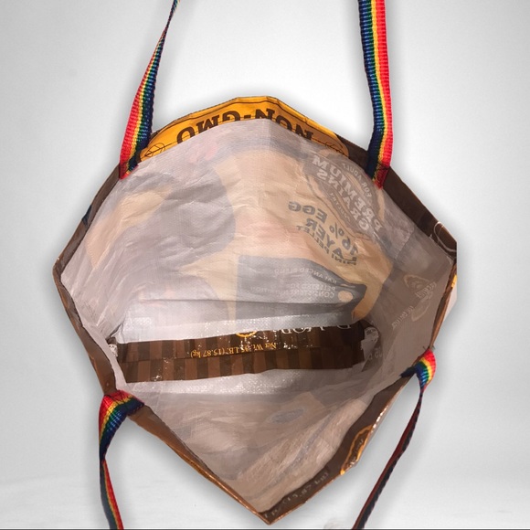 Upcycled Chicken Feed Bag Reusable Shopping Tote - Picture 4 of 4